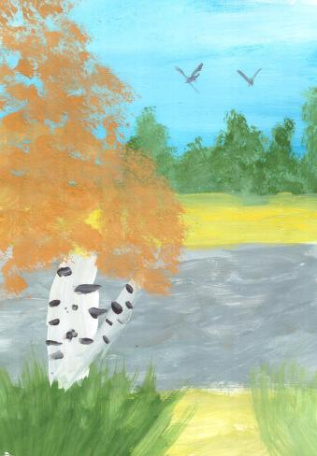 У реки березонька