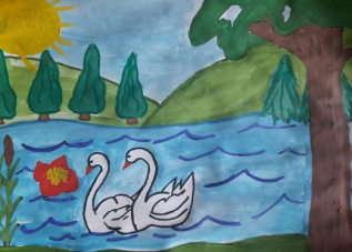 Лебеди на озере