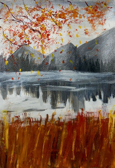 Осеннее горное озеро