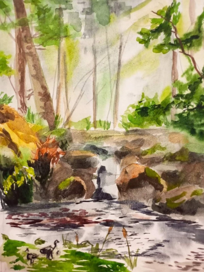 Лесной ручей весной