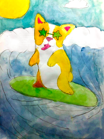 Корги на волне