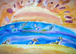 Камчатка. Закат на Тихом океане