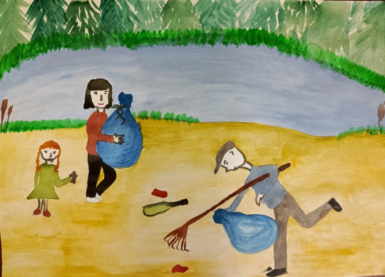 Чистое озеро и берег