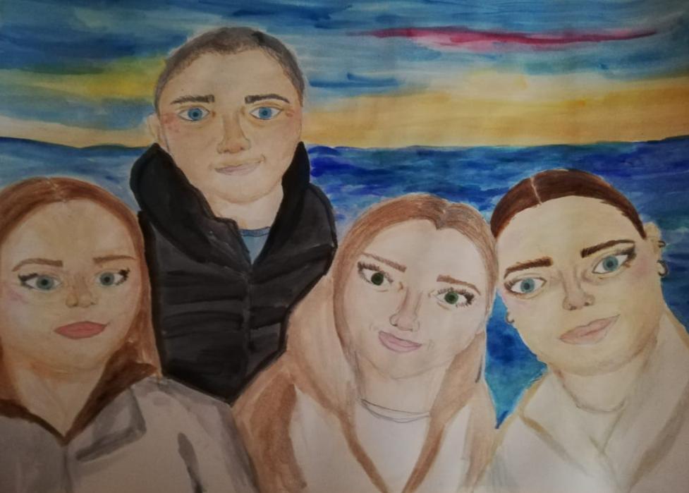 Семья на море