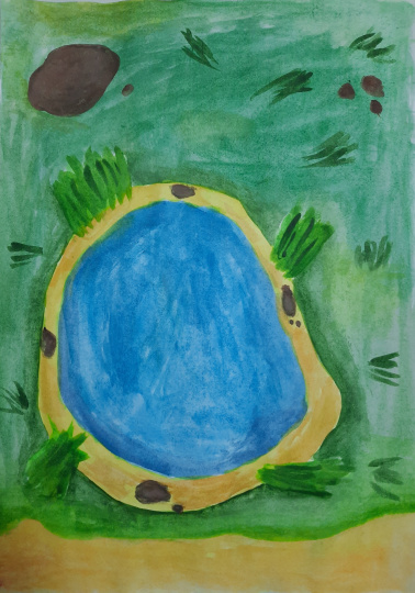 " Любимый пруд в деревне"