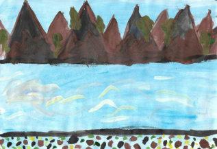 Чудесные  горные берега реки Бирюса.