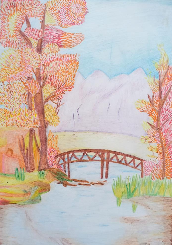 Мостик в осеннем лесу