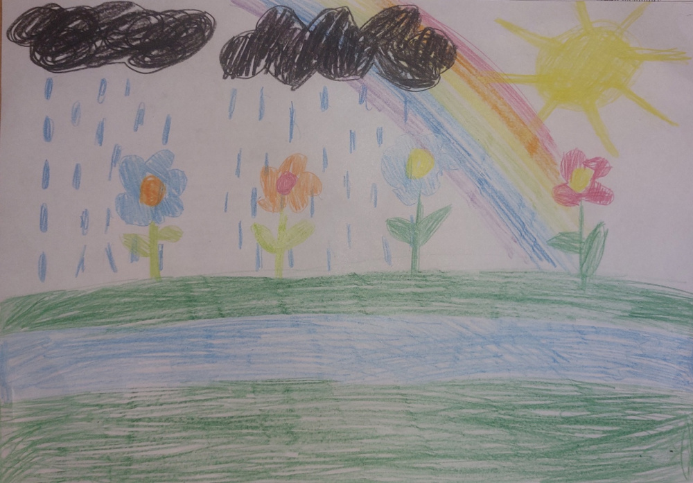 Радуга во время дождя