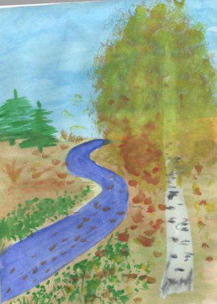 Река в осеннем лесу