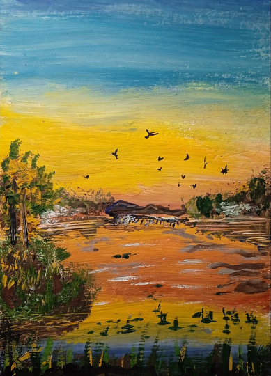 Закат на Голубых озёрах