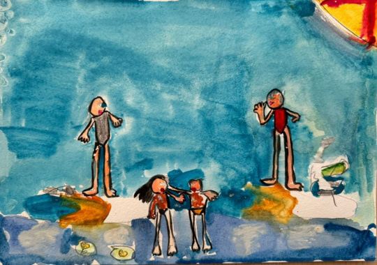 Катание на сапах по Москве-реке.