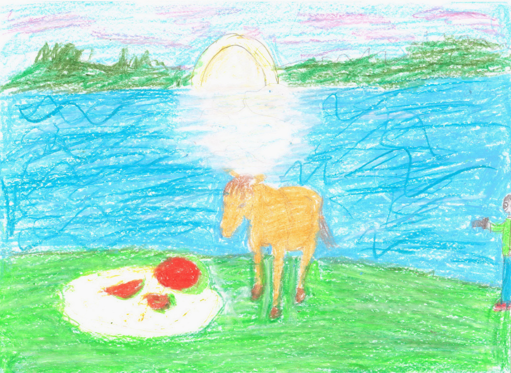 Аврора на вечерней прогулке на Иркуте