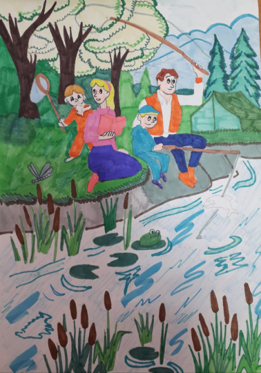 Пруд- место семейного отдыха