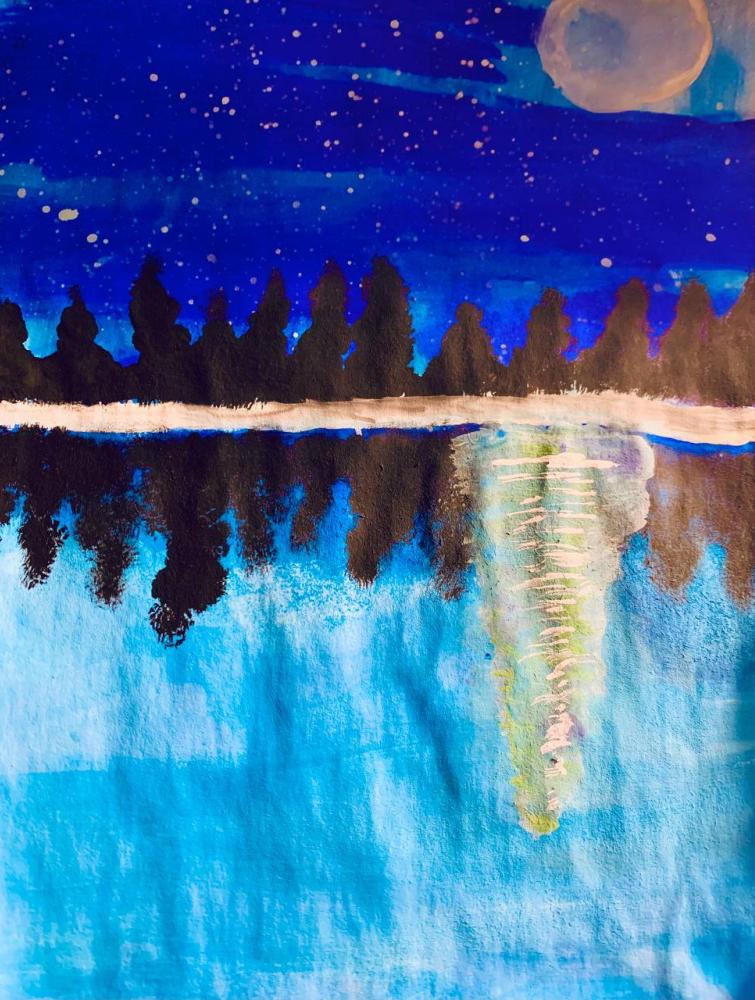 Ночной пруд Адыгеи летом