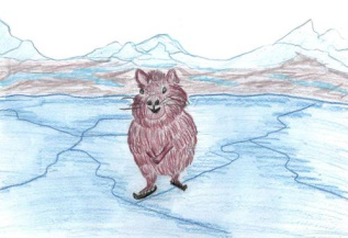 Капибара на Байкале катается на коньках