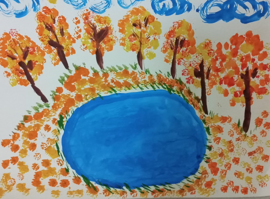 Озеро в осенних красках