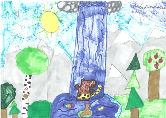 Капибара у водопада