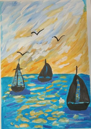 Закат на море