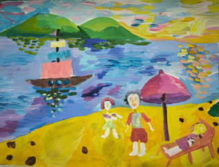 Моя семья на речке Волге 