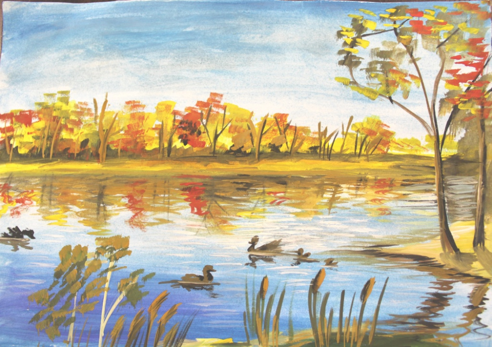 Осень в отражении воды