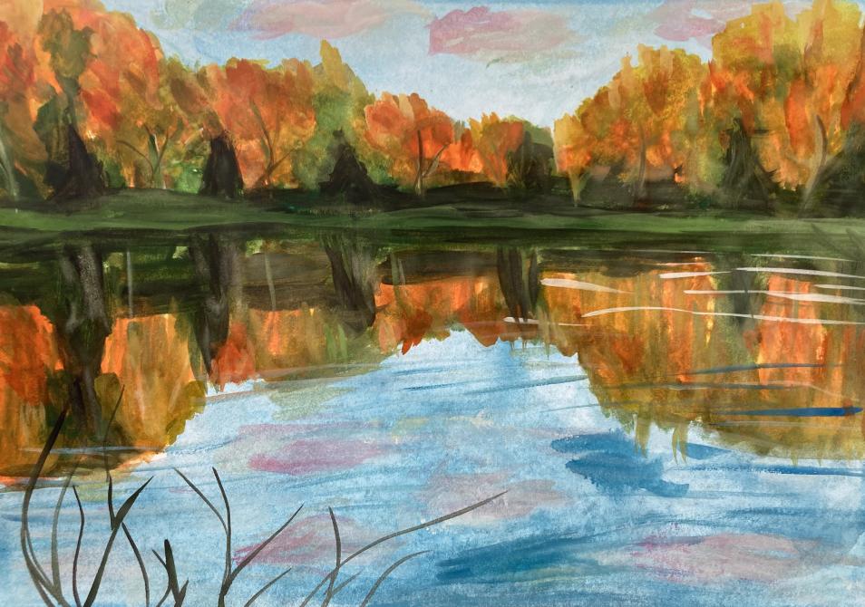 Любимое озеро осенью