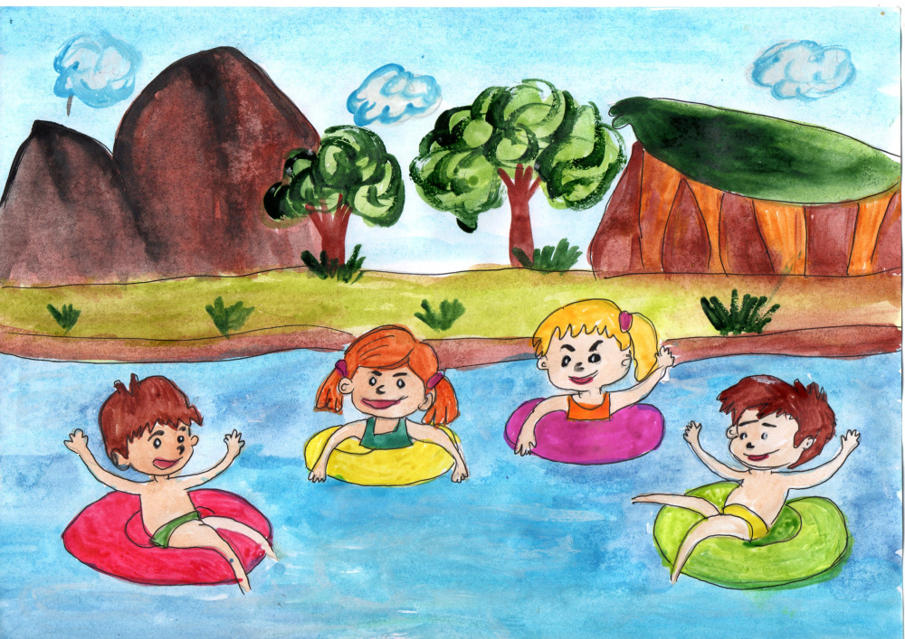 Семейный портрет на фоне воды