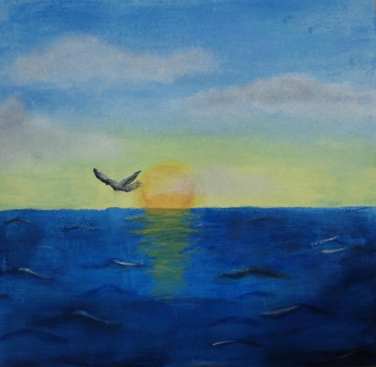 Лето. Чайки. Море