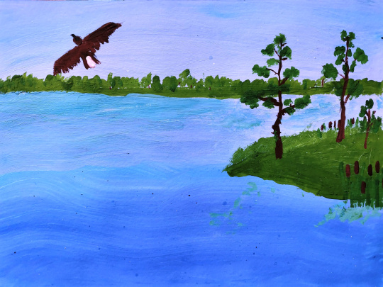 Орлан на озере Отно