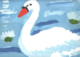 "Белый лебедь на пруду"