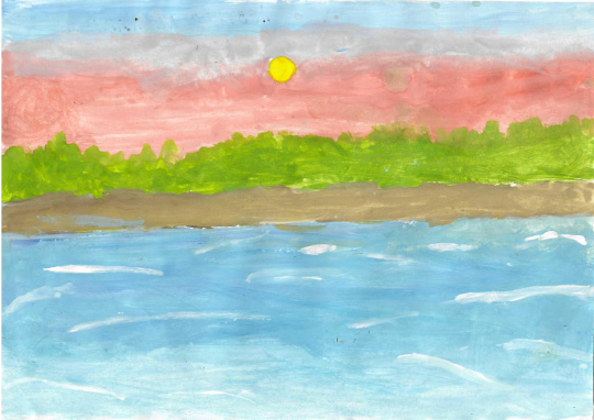 Закат у пруда