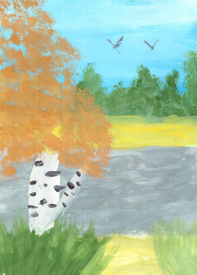 У реки березонька