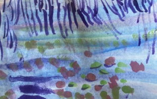 Ночь. Кувшинки. Ива 