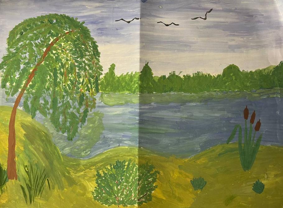 Береза у реки