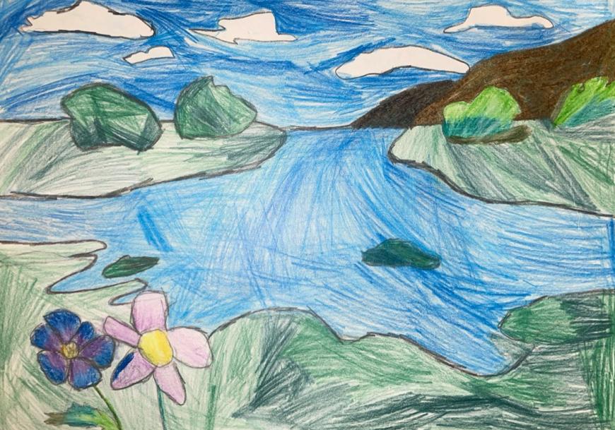 Любимый вид на летнюю речку 