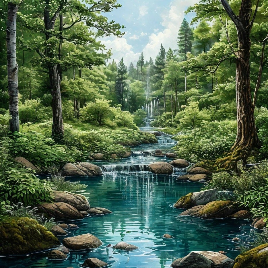 Лесной источник воды