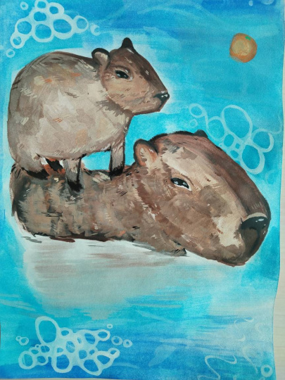 Купание капибар