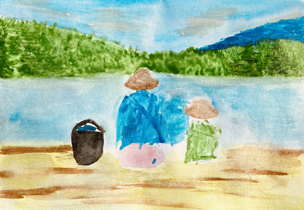 Рыбалка с дедушкой на озере Телецкое