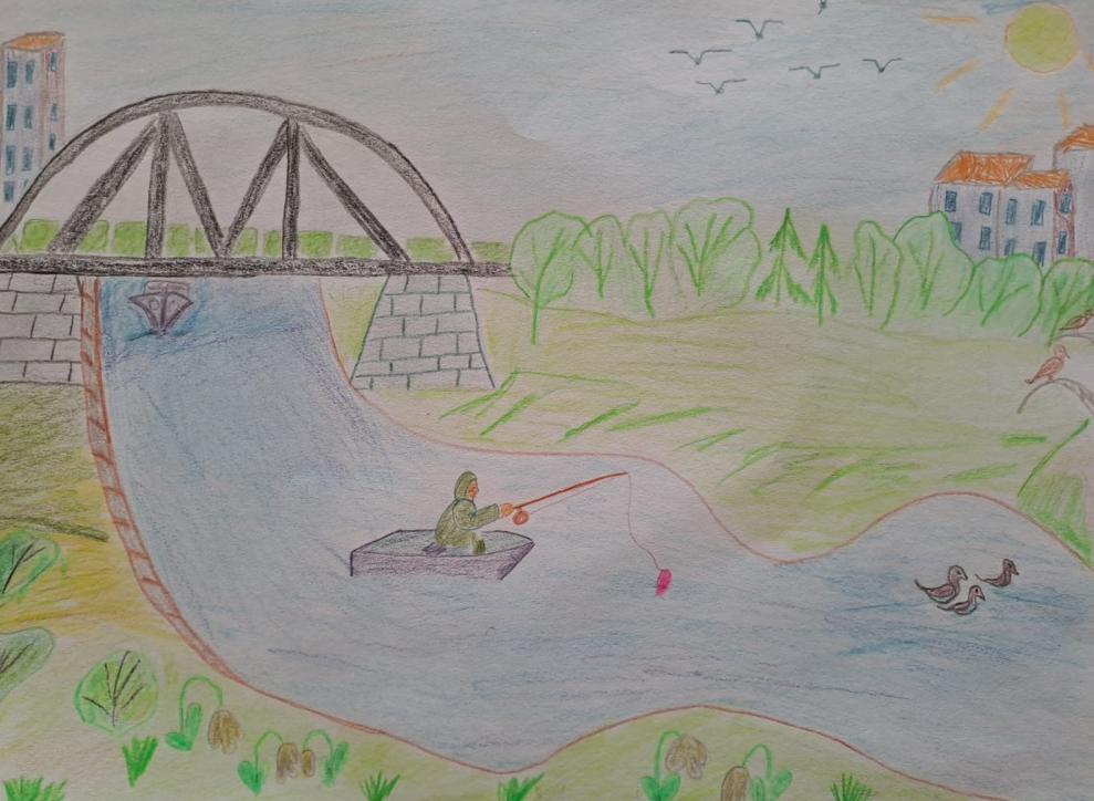 Рыбалка на лодке в пресном водоеме 