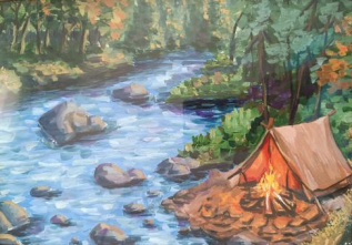 Семейный отдых на берегу реки