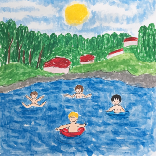 Мы с семьей отдыхаем на озере