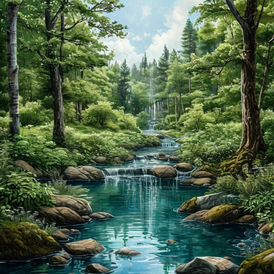 Лесной источник воды