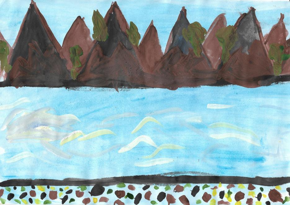 Чудесные  горные берега реки Бирюса.