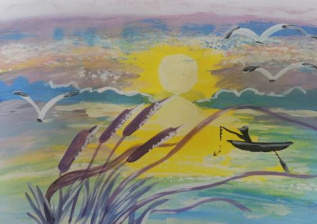 Рыбалка на Волге на закате