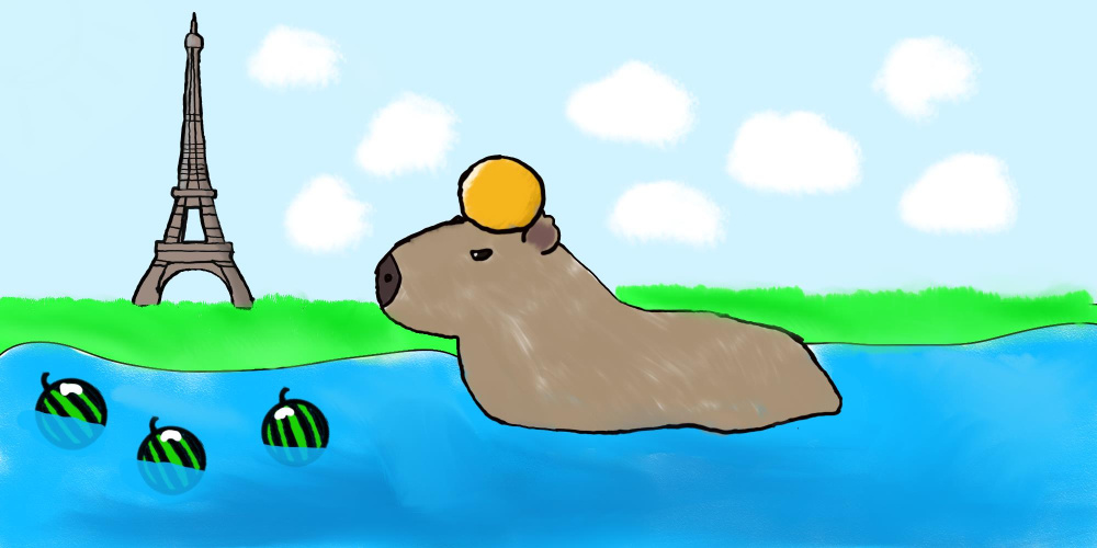 Капибара с апельсином