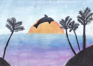 Закат на море