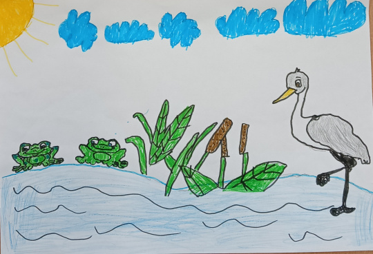 Цапля и лягушата