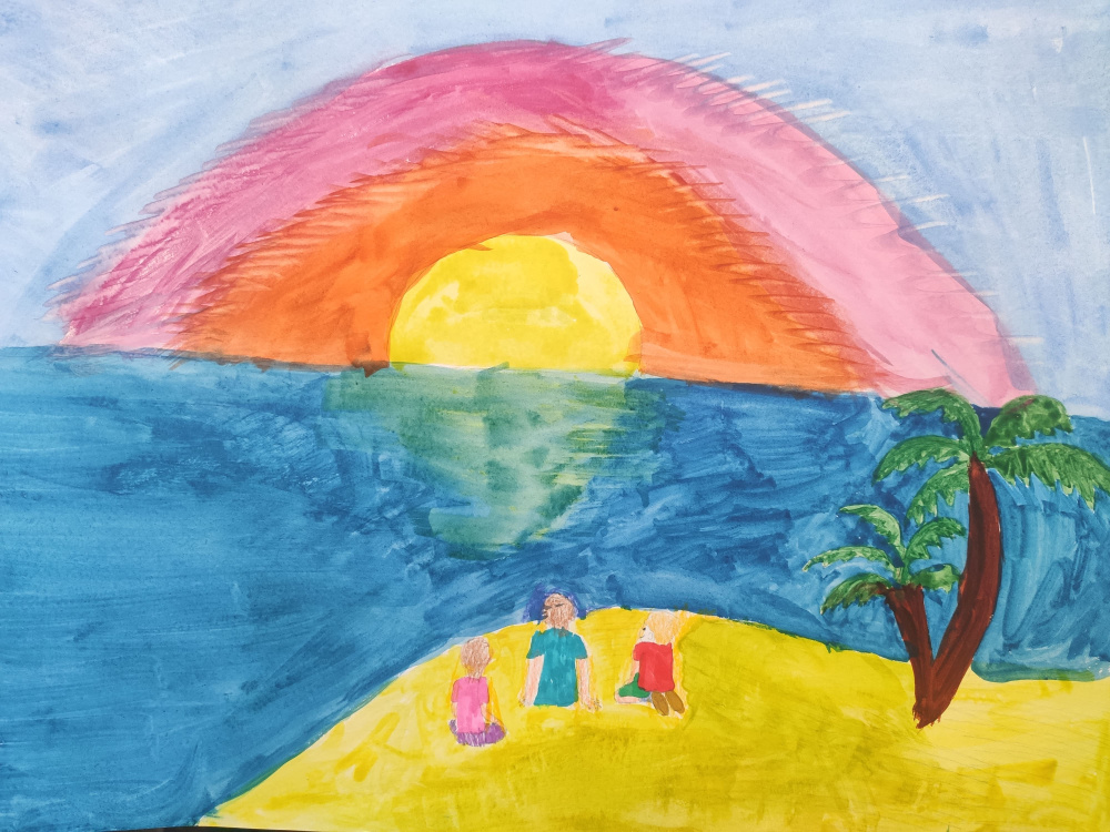 Закат на берегу Черного моря