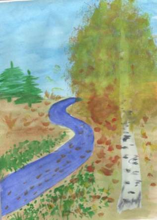 Река в осеннем лесу