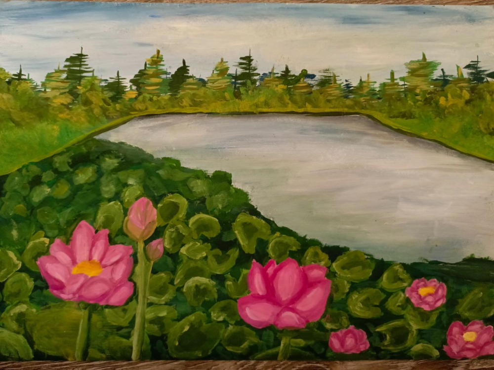 Озеро Долгое. Лотосы цветут.