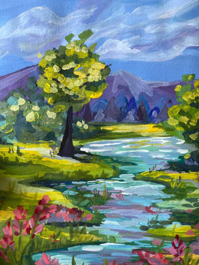 Любимая речка в деревне 